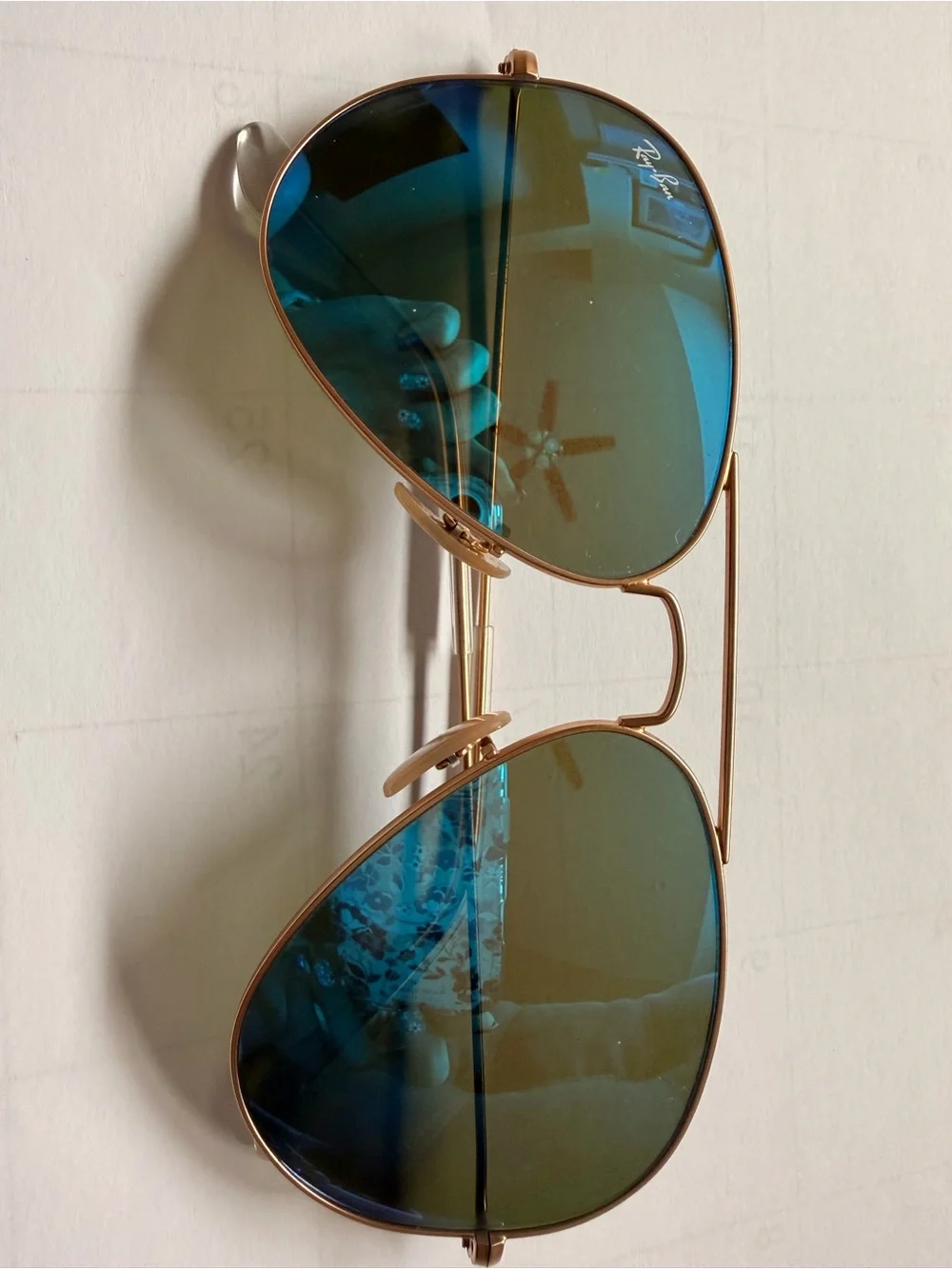 Ray-Ban Men’s Aviator Sunglasses - Blue Lenses, Gold Frame
